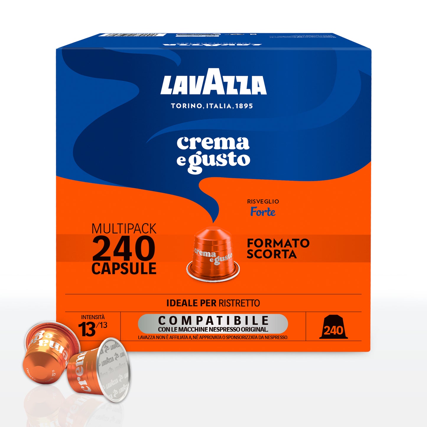 Capsule Alluminio Lavazza Crema e Gusto Forte comp. Nespresso