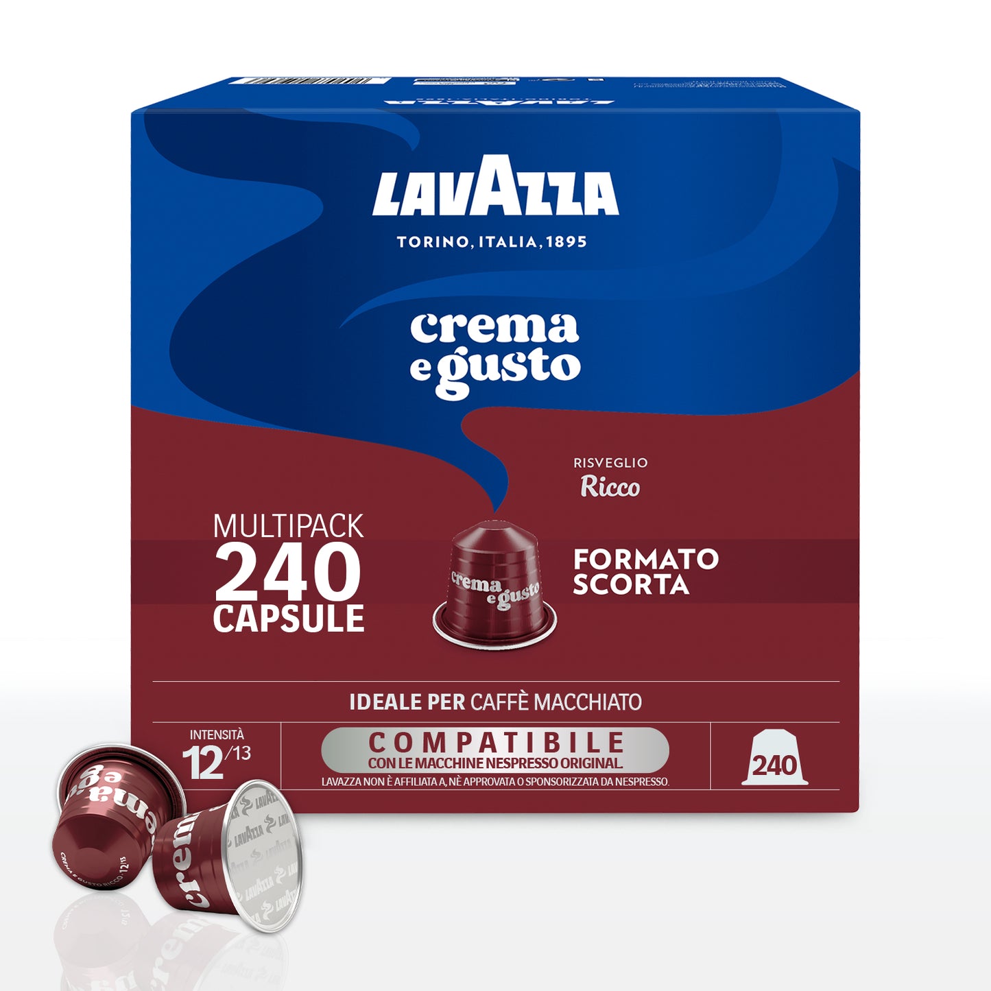 Capsule Alluminio Lavazza Crema e Gusto Ricco comp. Nespresso