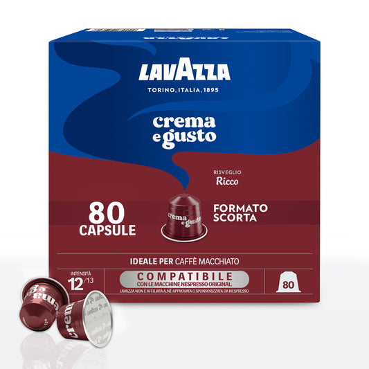 Capsule Alluminio Lavazza Crema e Gusto Ricco comp. Nespresso