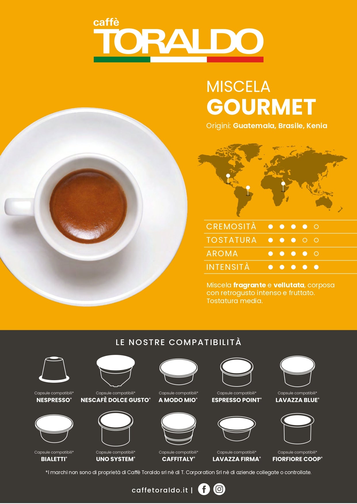 Capsule caffè Toraldo GOURMET compatibili BIALETTI