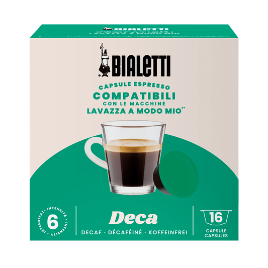 Capsule Bialetti Decaffeinato in alluminio compatibili A Modo Mio