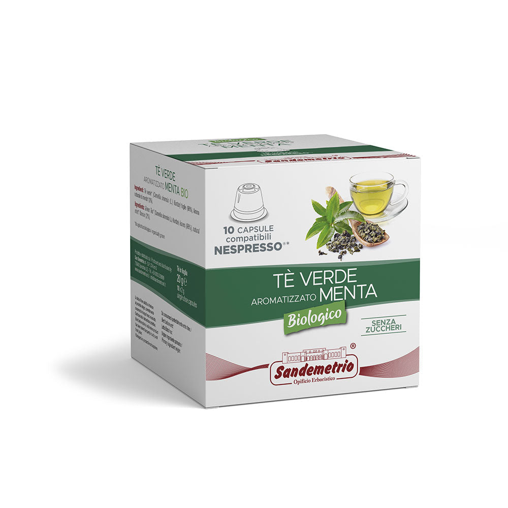 Capsule Sandemetrio Tè Verde Aromatizzato Menta comp. Nespresso