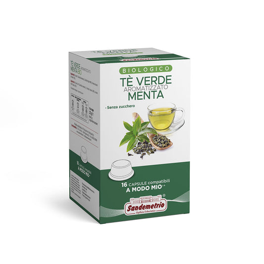 Capsule Sandemetrio Tè Verde Aromatizzato Menta Comp. A Modo Mio