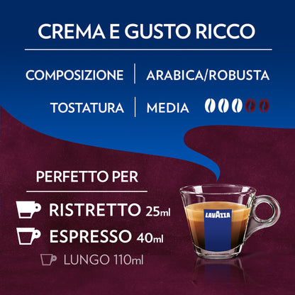 Capsule Alluminio Lavazza Crema e Gusto Ricco comp. Nespresso