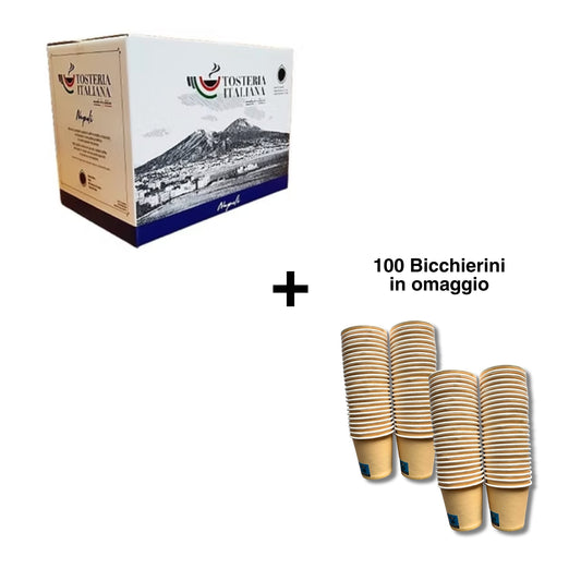 [PROMO] Cialde in carta ese 44 mm Tosteria Italiana miscela Napoli + bicchierini omaggio