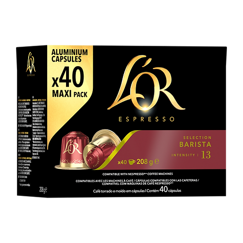 Capsule caffè in alluminio L'OR BARISTA compatibili Nespresso