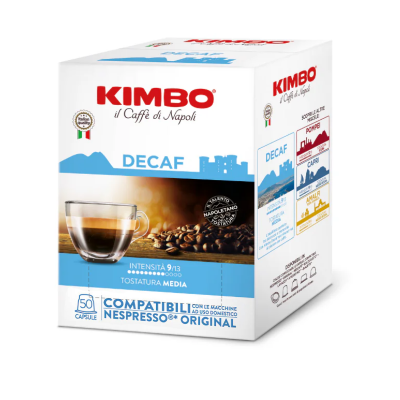 Capsule caffè Kimbo miscela Decaffeinato compatibili Nespresso